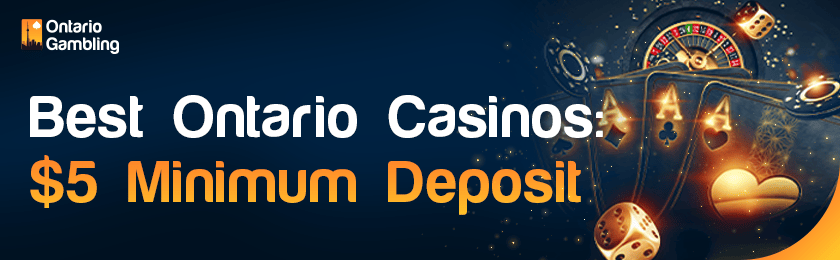 A Lightning Roulette with a few playing cards, and some rolling dice for the best Ontario casinos 5 minimum deposit