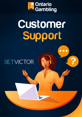 A BetVictor casino customer support representative is providing support with a laptop