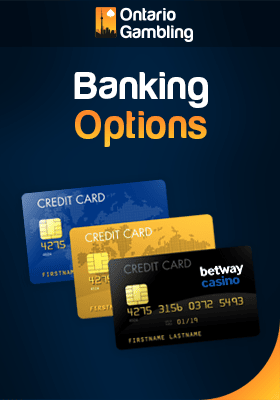 A few credit cards for banking options of Betway casino
