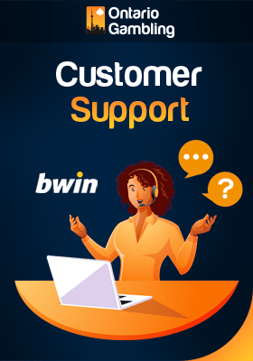 A Bwin casino customer support representative is providing support with a laptop