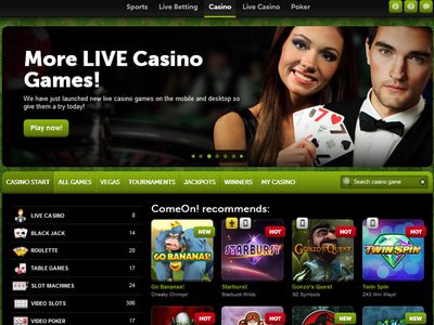 Come On Casino website