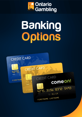 A few credit cards for banking options of ComeOn casino