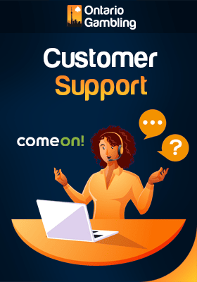 A ComeOn casino customer support representative is providing support with a laptop