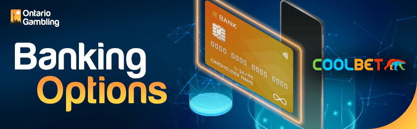 A credit card on a mobile phone for Banking options in CoolBet Sportsbook