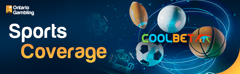Different sports items with a CoolBet logo for CoolBet Sportsbook sports coverage