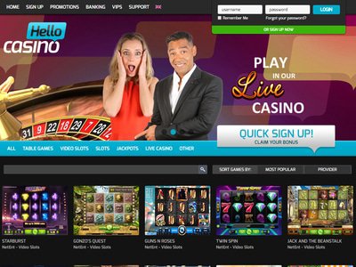 Hello Casino website