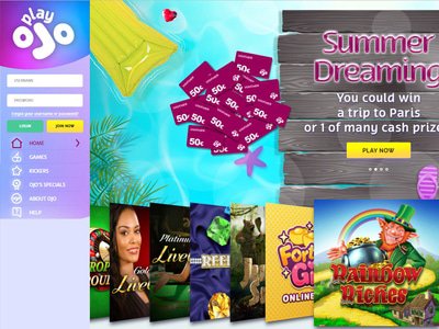 PlayOJO website screenshot