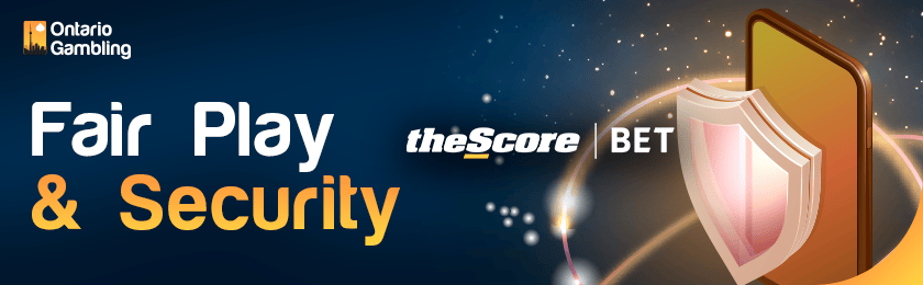 A security logo on a mobile phone for FairPlay and security of The Score Bet Sportsbook