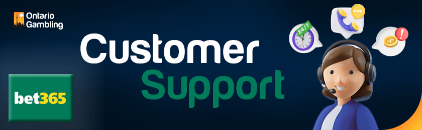 A Bet365 customer care representative is providing support 24/7