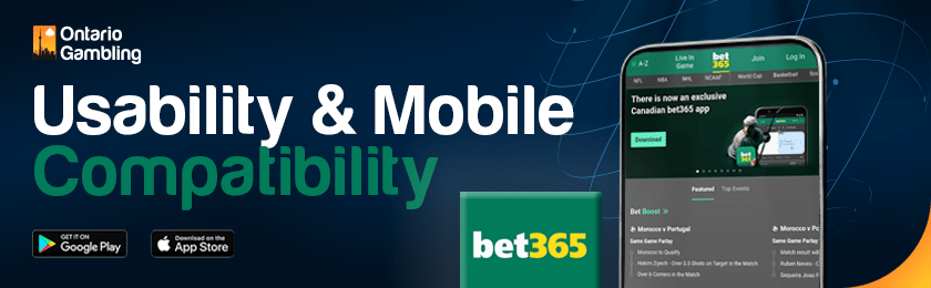 A Bet365 sportsbook app loading perfectly in a Mobile Device