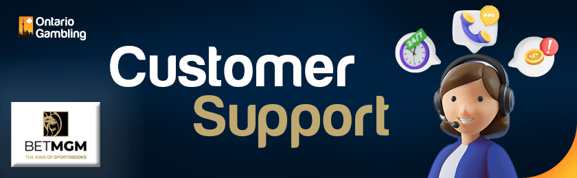 A customer care representative is providing support for BetMGM SportsBook