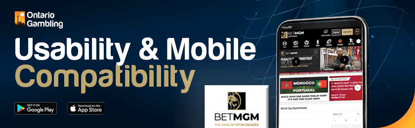 BetMGM SportsBook mobile app is loaded perfectly on a mobile phone