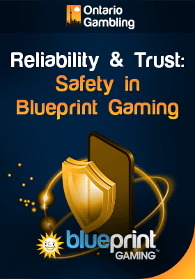 Mobile phone, modern shield and blueprint gaming logo for safety in Blueprint gaming