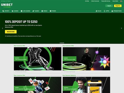 Unibet Casino website screenshot