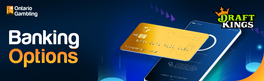 A mobile phone with a credit card for banking options