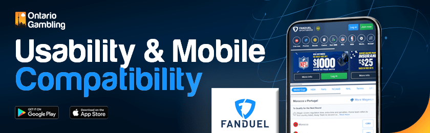 FanDuel SportsBook mobile app is loaded perfectly on a mobile phone