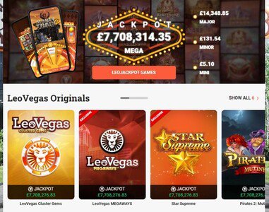 Leo Vegas Casino website screenshot