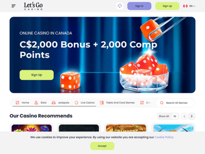 LetsGo Casino website screenshot