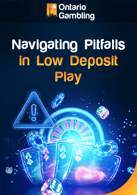A roulette machine, a deck of cards and some casino chips for low deposit pitfalls