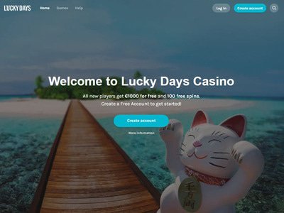 LuckyDays Casino website screenshot