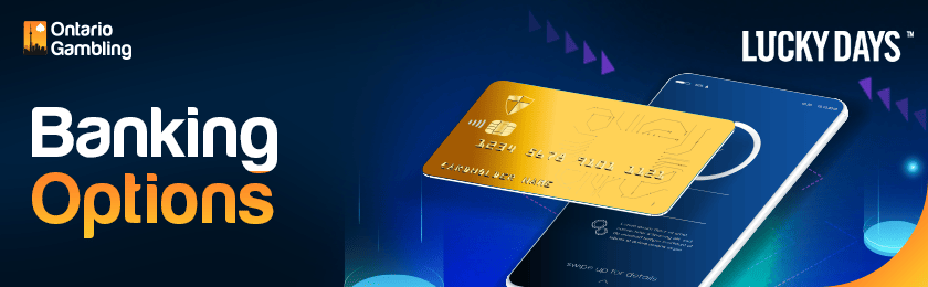 A mobile phone with a credit card for banking options