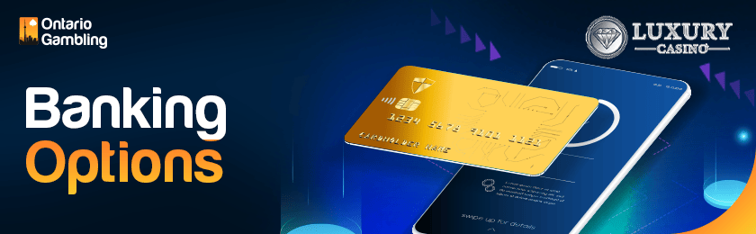 A mobile phone with a credit card for banking options