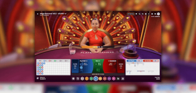 A banner of Live Mega Baccarat Gameplay