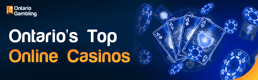 A roulette machine, a deck of cards, some casino chips and dice for the top casinos in Ontario