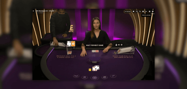 A banner of Live One Blackjack Gameplay