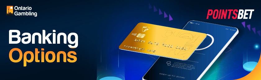 A mobile phone with a credit card for banking options