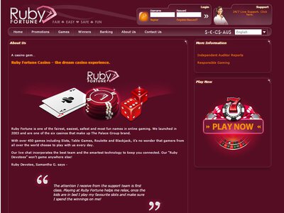 Ruby Fortune Casino website