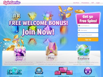 Spin Genie Casino website