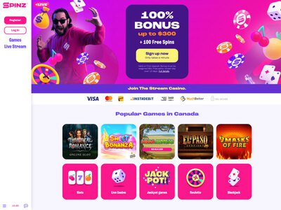 Spinz Casino website