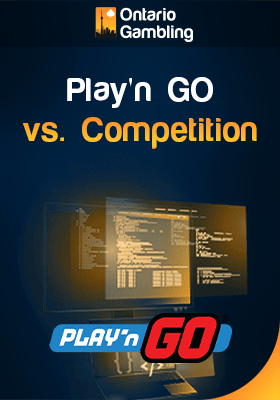 Couple of screens and Play'n GO logo for Play'n GO vs. Competition