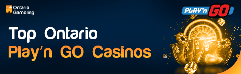 Cards, roulette machine wheel and chips for top Ontario Play'n GO casinos