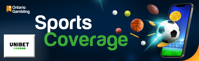 Different types of sports balls are coming from SportsBook App for sports coverage of Unibet SportsBook