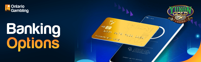 A mobile phone with a credit card for banking options